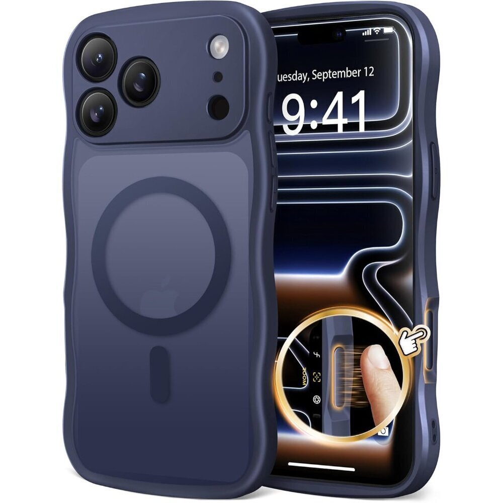 Women Dark Blue Iphone 17 Pro Max Case Full Camera Protection Mag Safe